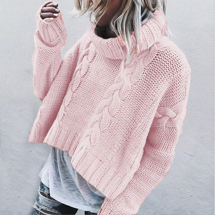 Women's roll neck jumper Lauretta in Pink – front view