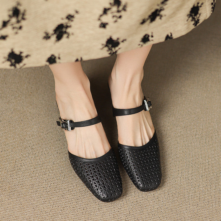 Women's Woven Leather Mules with Strap – Nilda