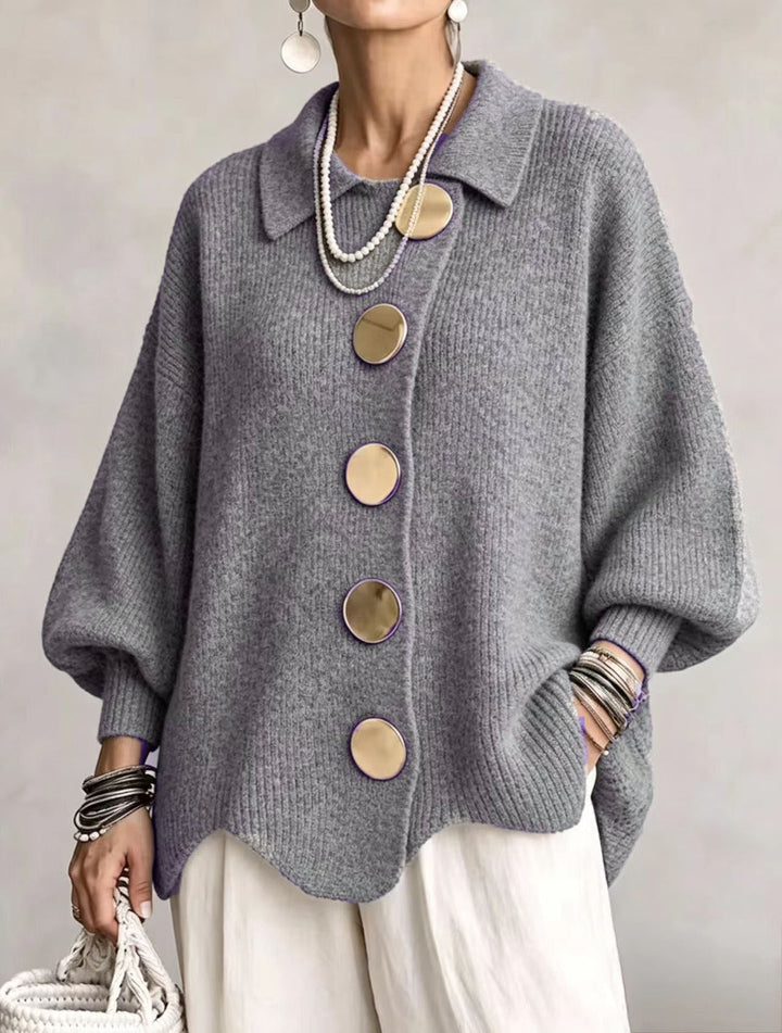 Women's Oversized Cardigan with Gold Buttons – Victoire