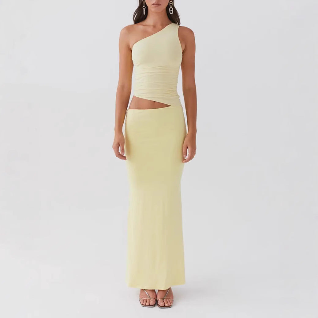 Neomie - Cream Fishtail Maxi Skirt