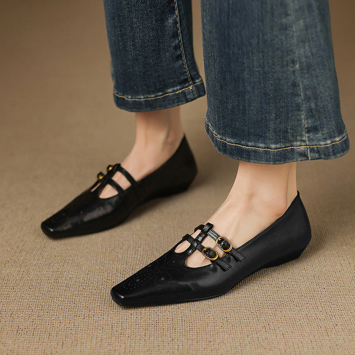 Women's Double Strap Brogue Mary Jane Flats – Ceyla