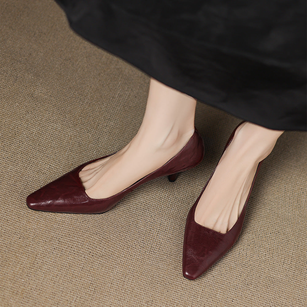 Women's Leather Pointed Toe Court Shoes – Zala