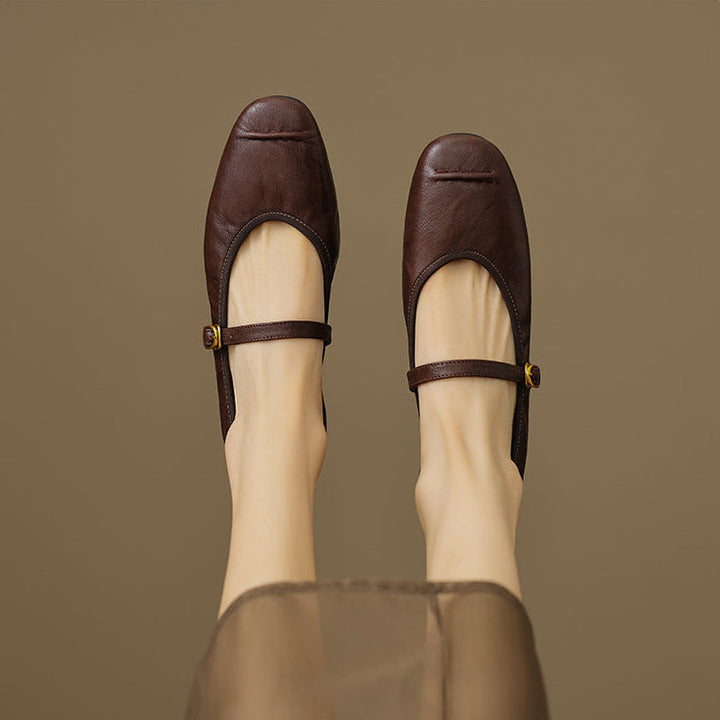 Women's Leather Mary Jane Flats – Wani