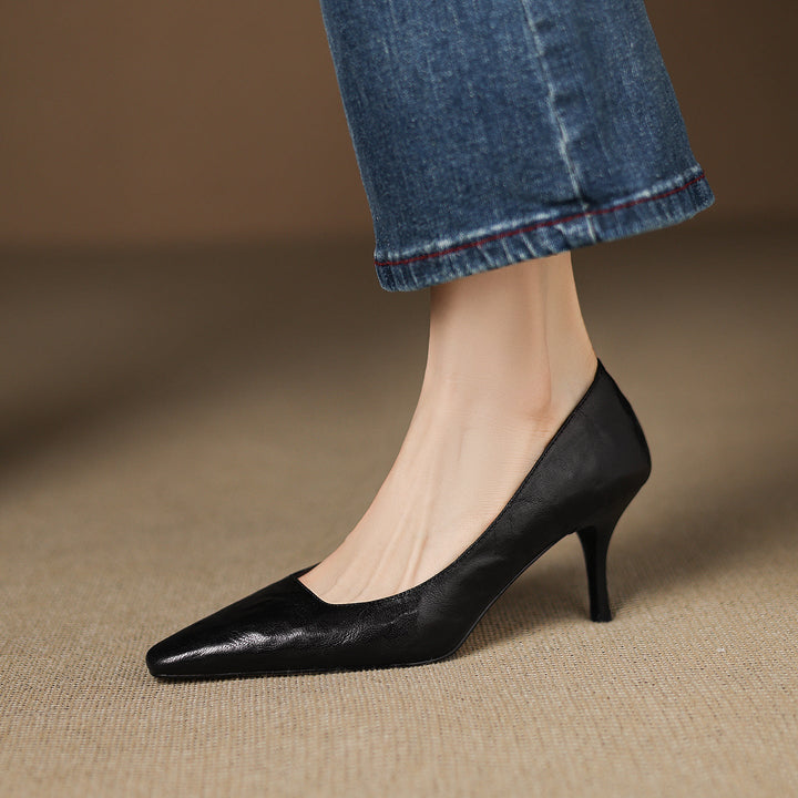 Women's Leather Pointed Toe Court Shoes – Zala