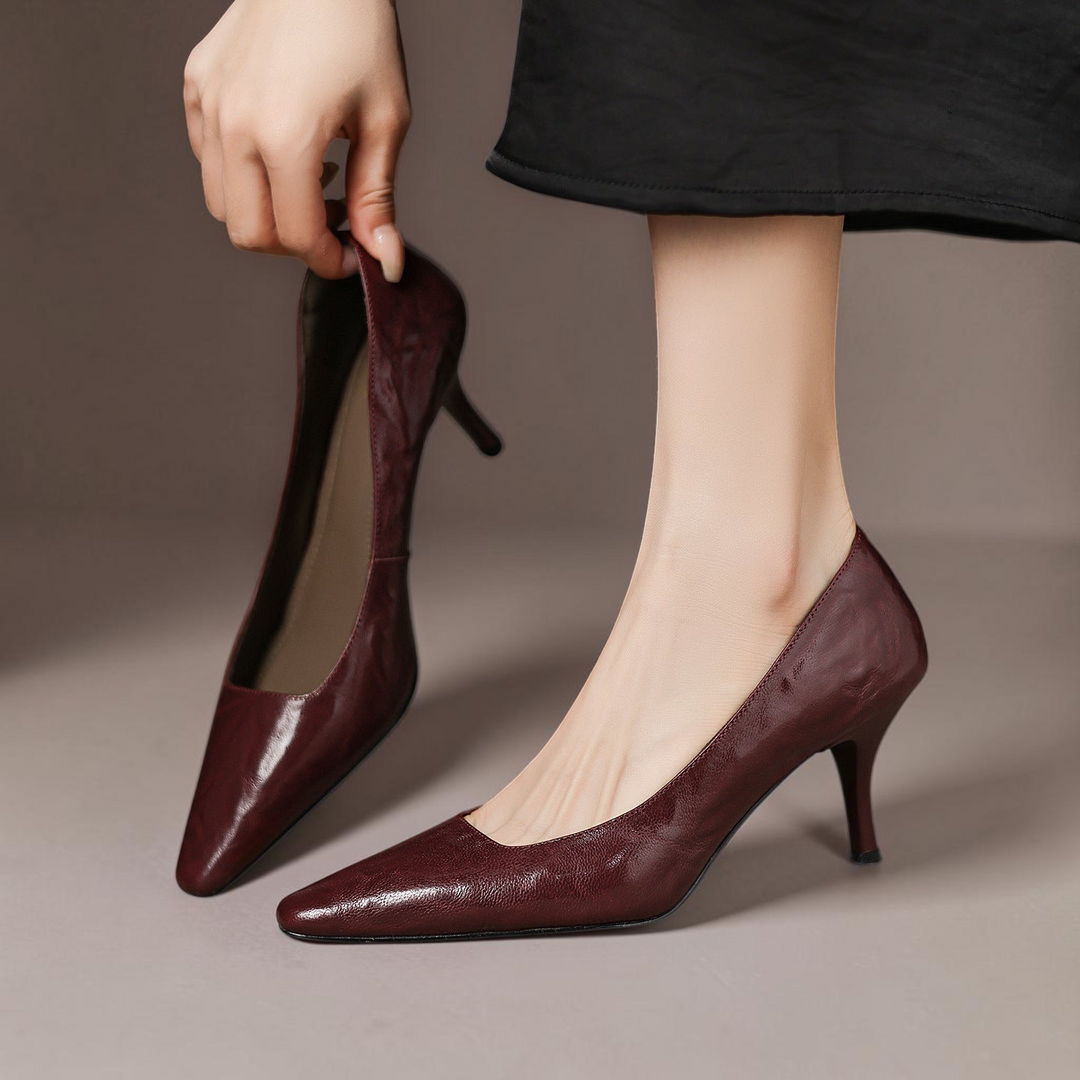 Women's Leather Pointed Toe Court Shoes – Zala