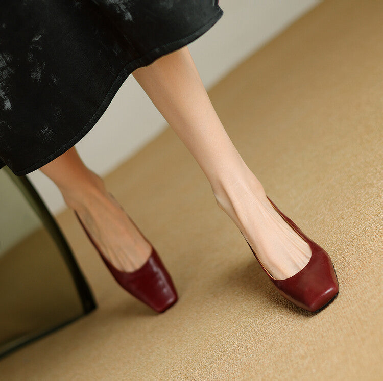 Women's Leather Slingback Block Heels – Ersa