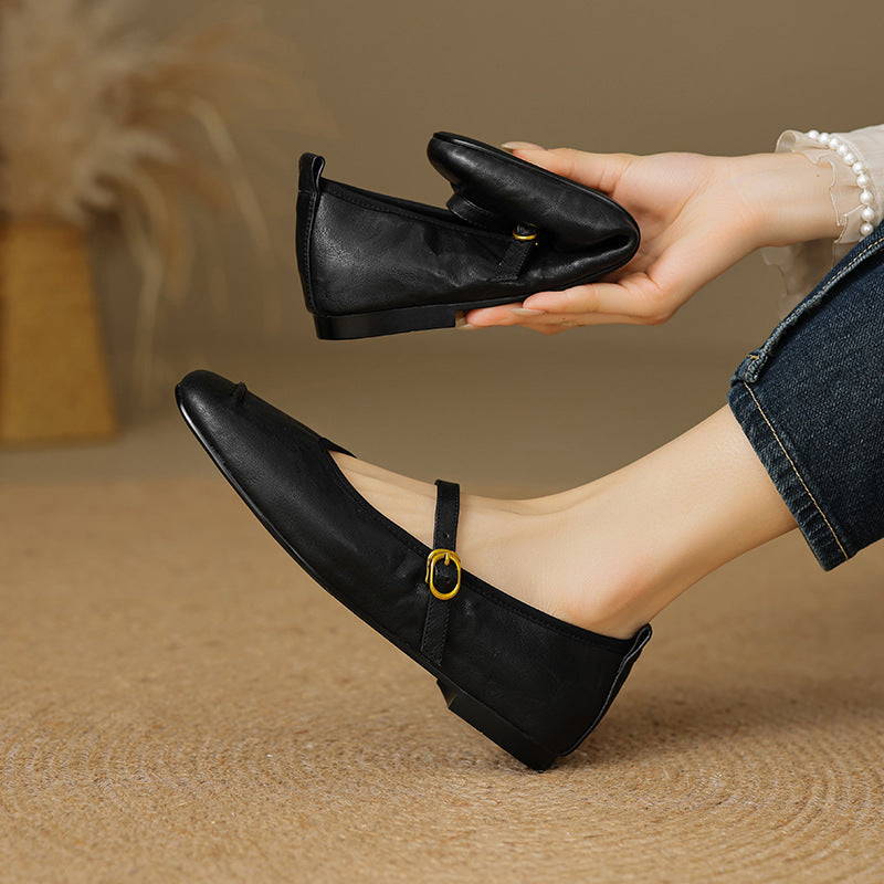 Women's Leather Mary Jane Flats – Wani