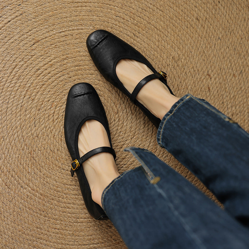 Women's Leather Mary Jane Flats – Wani