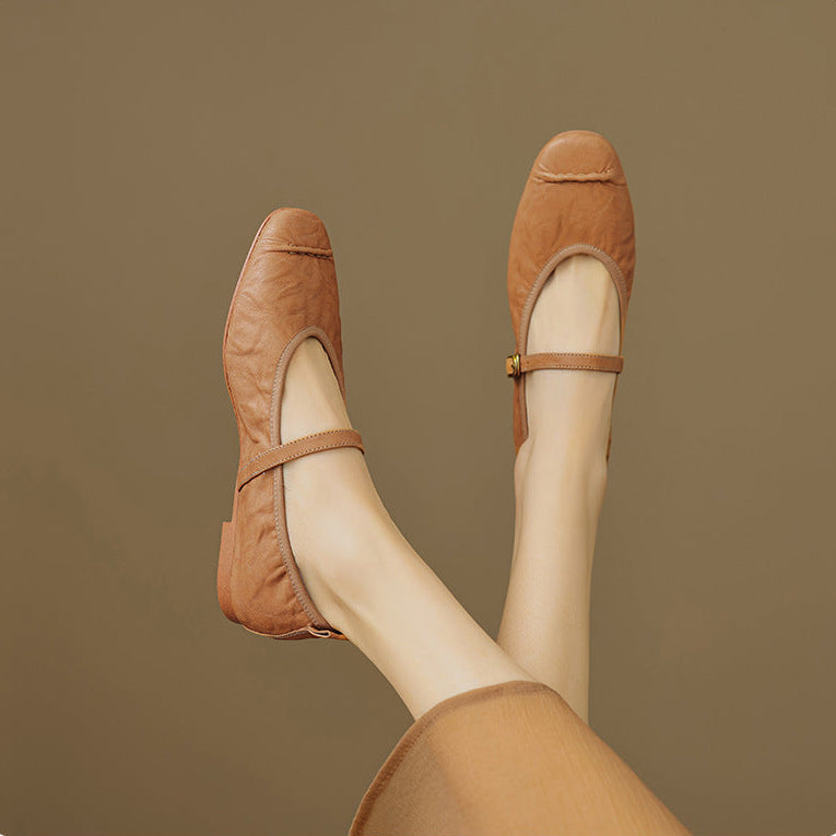 Women's Leather Mary Jane Flats – Wani