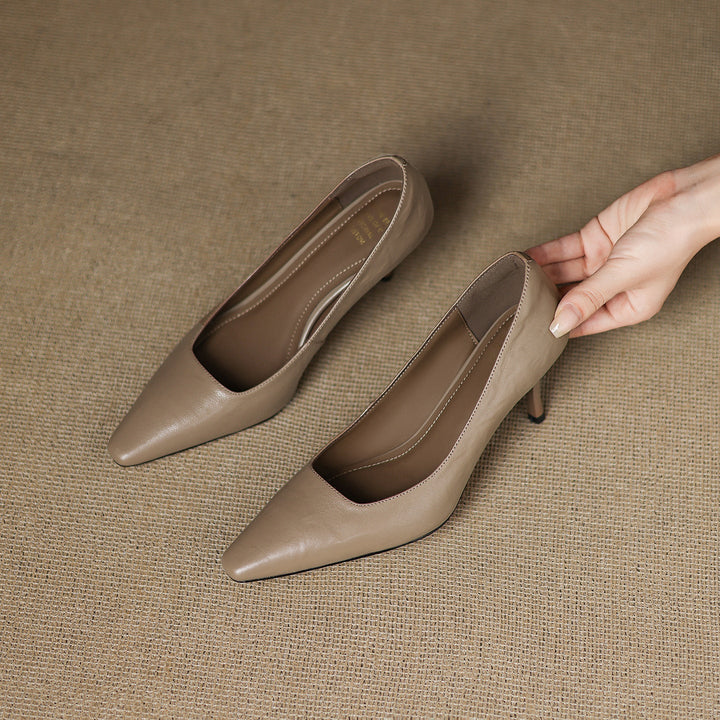 Women's Leather Pointed Toe Court Shoes – Zala