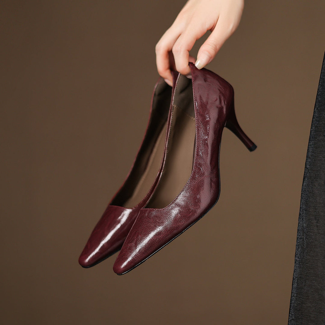 Women's Leather Pointed Toe Court Shoes – Zala