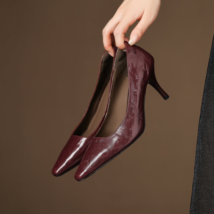 Women's Leather Pointed Toe Court Shoes – Zala