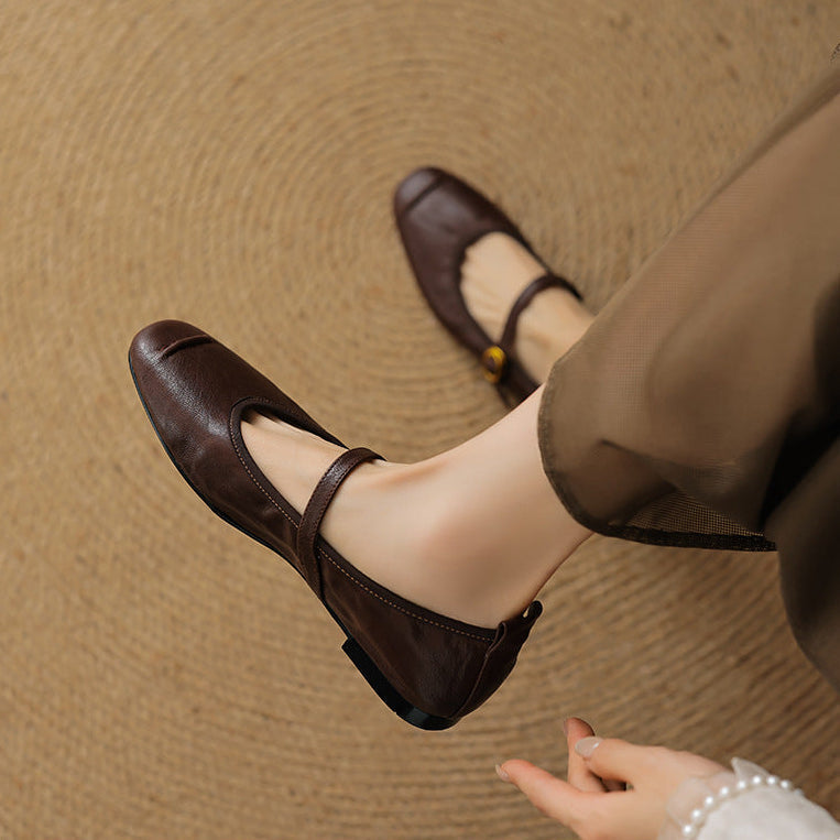 Women's Leather Mary Jane Flats – Wani