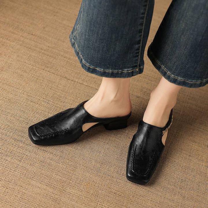Women's Leather Cut-Out Mules – Vyla
