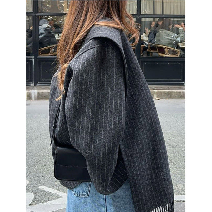 Women's pinstripe jacket Jacquetta in Charcoal Grey – side view