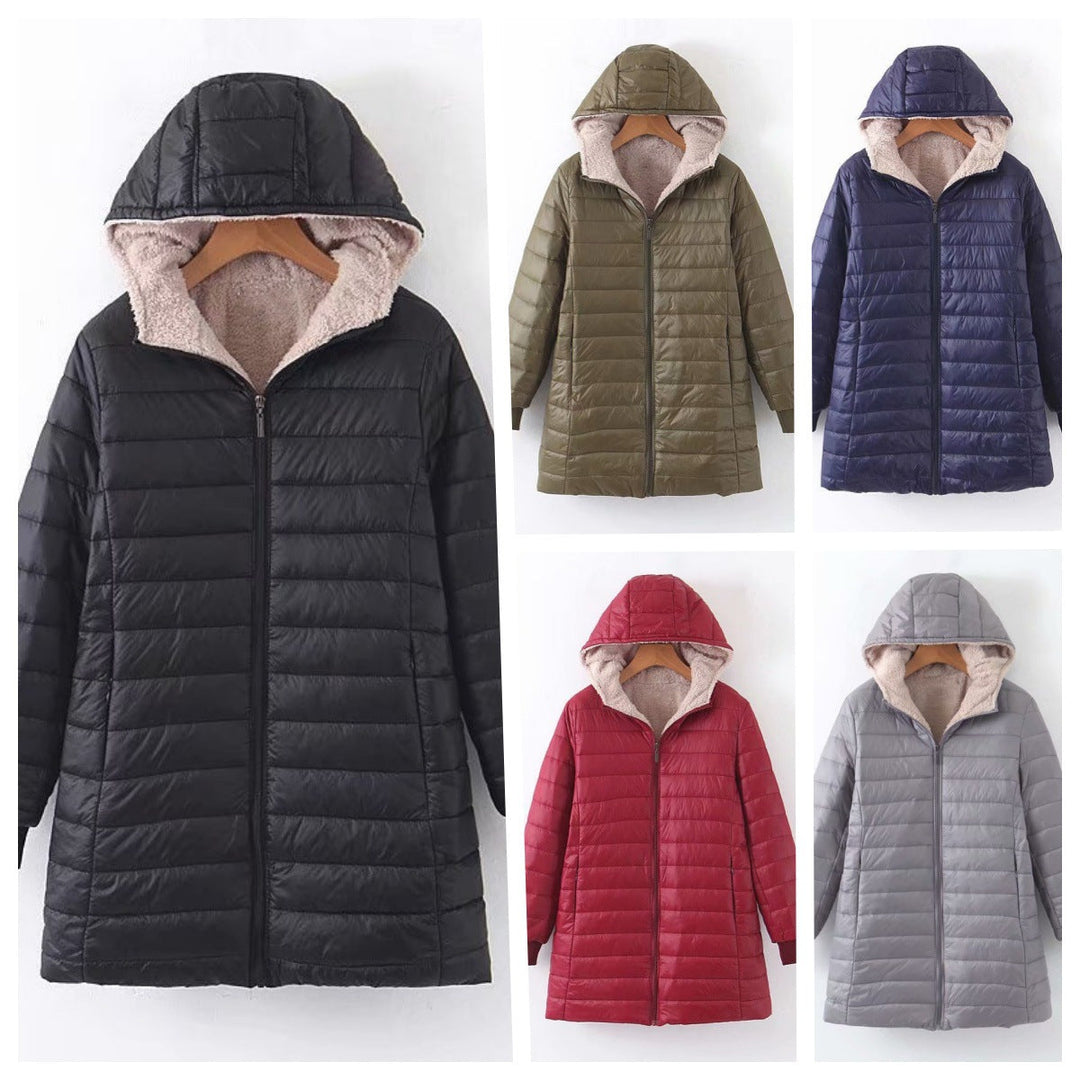 Women's puffer coat Zillah in Black, Olive Green, Navy, Burgundy and Grey – colour range
