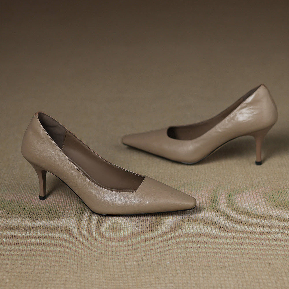 Women's Leather Pointed Toe Court Shoes – Zala