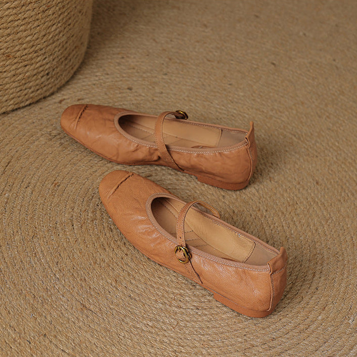 Women's Leather Mary Jane Flats – Wani