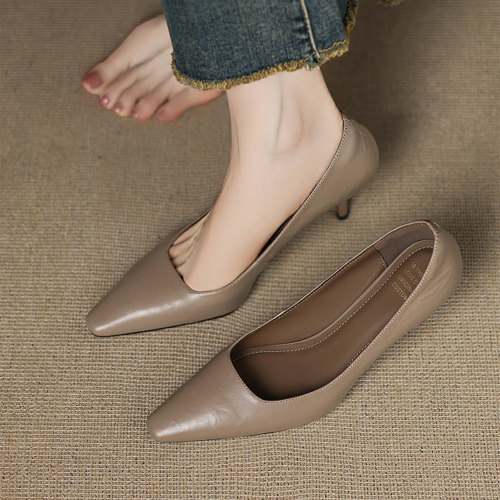 Women's Leather Pointed Toe Court Shoes – Zala