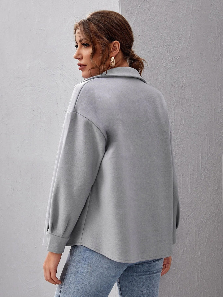 Women's shacket Minnie in Grey – back view