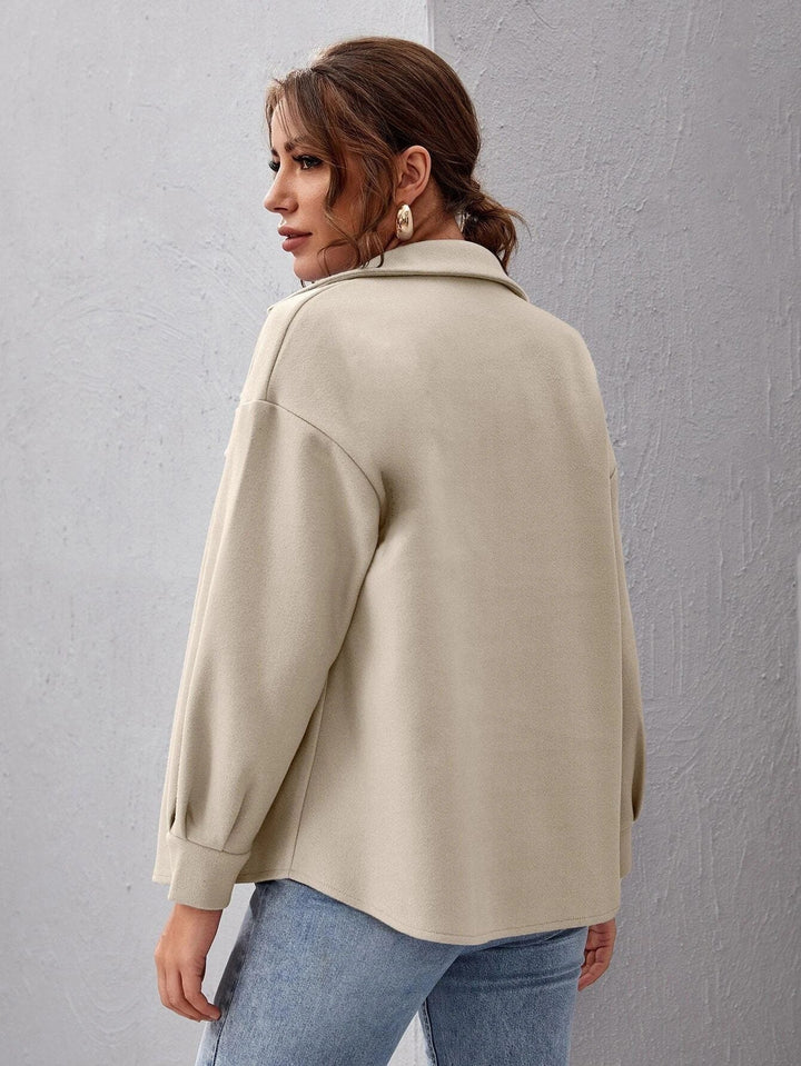 Women's shacket Minnie in Beige – back view