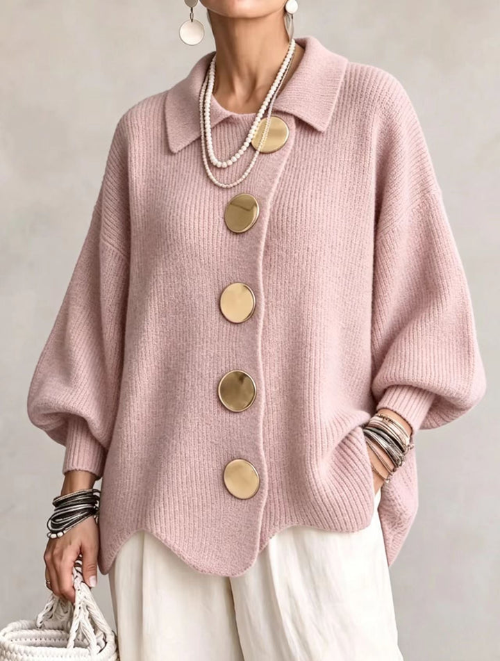 Women's Oversized Cardigan with Gold Buttons – Victoire