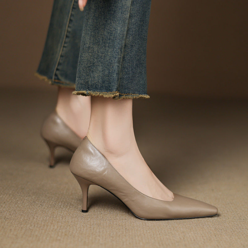 Women's Leather Pointed Toe Court Shoes – Zala