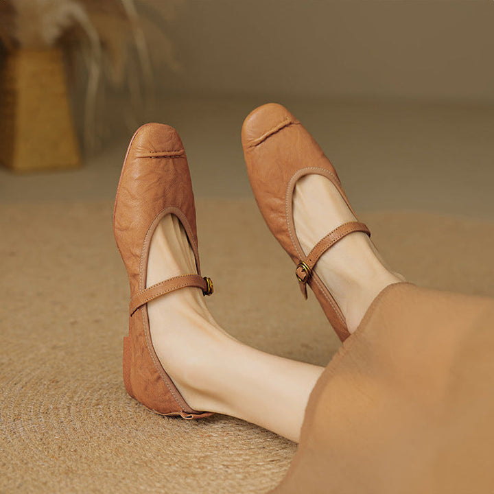 Women's Leather Mary Jane Flats – Wani