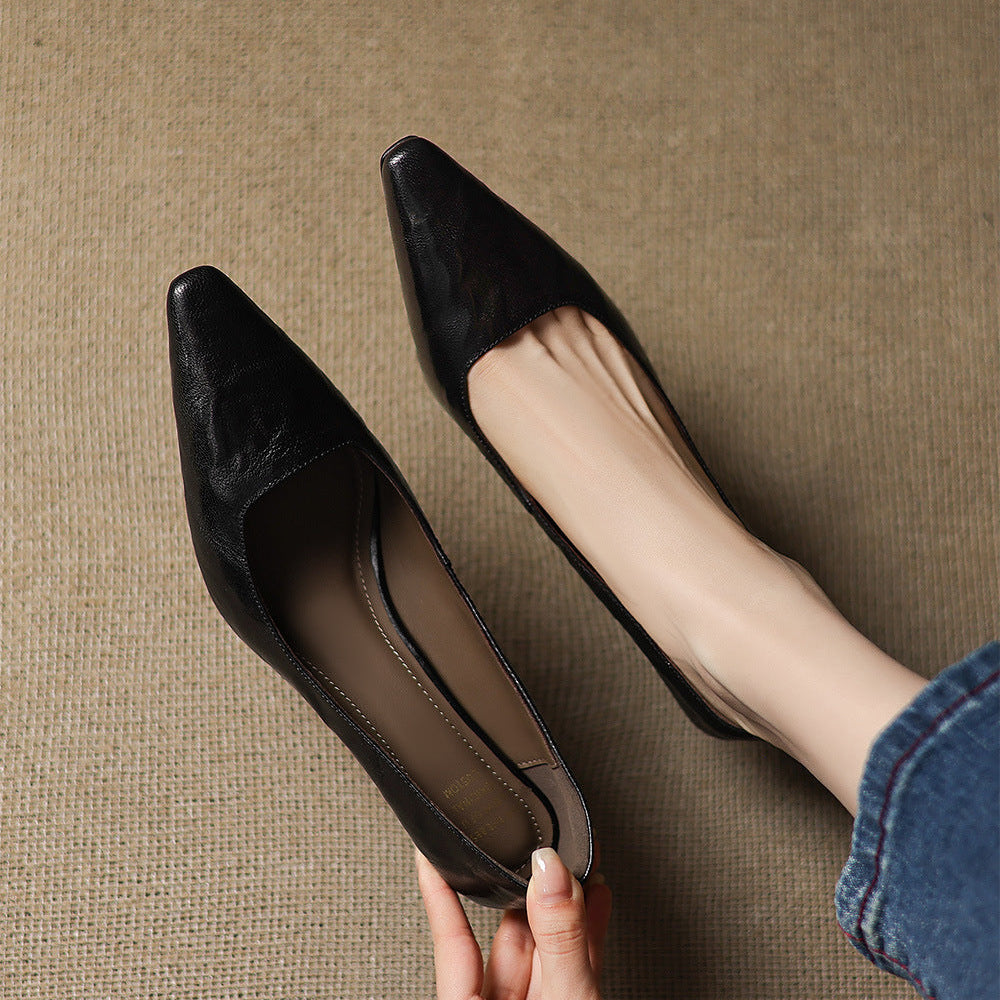 Women's Leather Pointed Toe Court Shoes – Zala