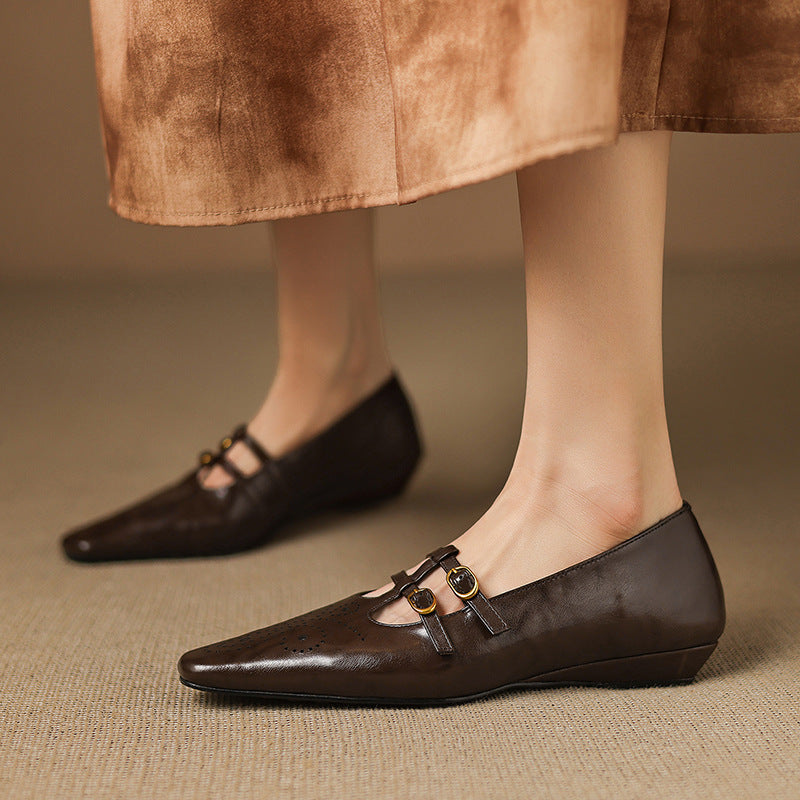 Women's Double Strap Brogue Mary Jane Flats – Ceyla