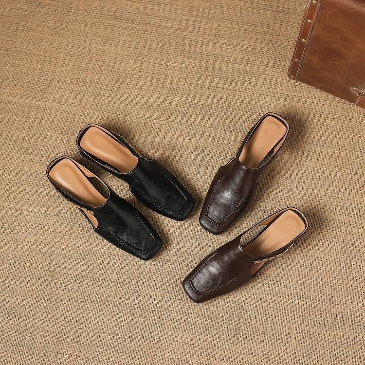 Women's Leather Cut-Out Mules – Vyla