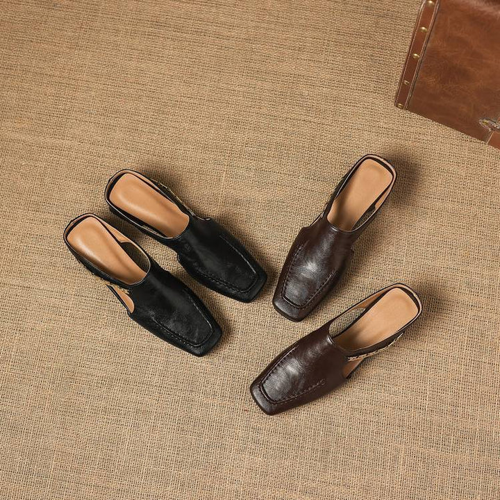 Women's Leather Cut-Out Mules – Vyla