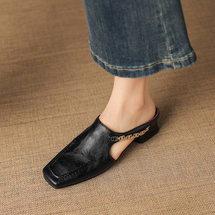 Women's Leather Cut-Out Mules – Vyla