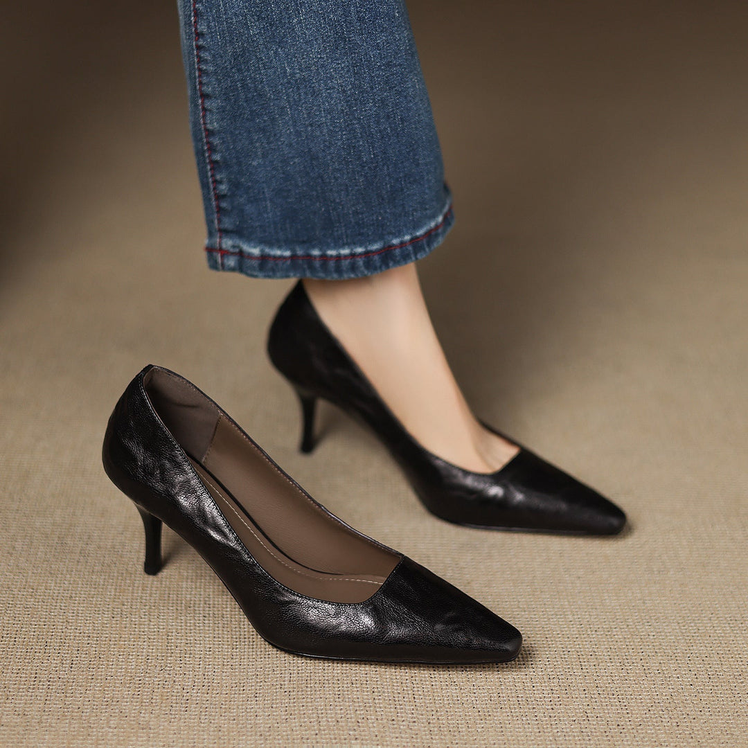 Women's Leather Pointed Toe Court Shoes – Zala