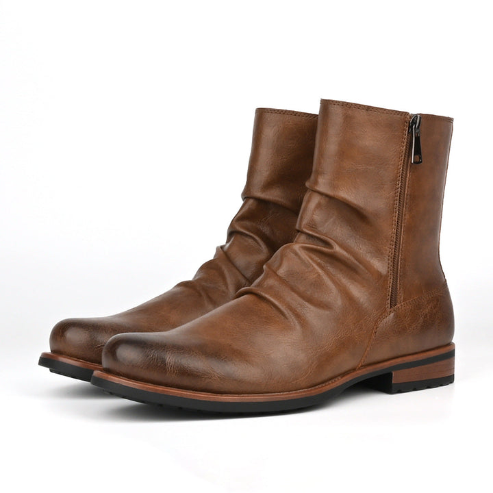 Men's slouch side-zip boots Nobu in Brown – pair