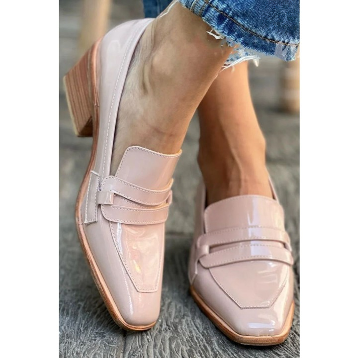 Olga™ - Pink leather loafers