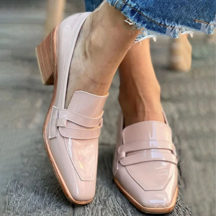 Olga™ - Pink leather loafers