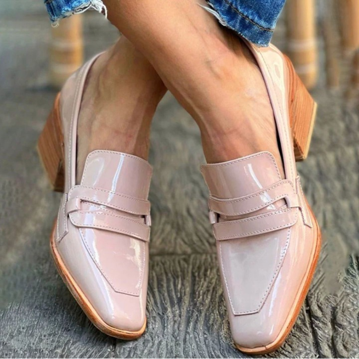Olga™ - Pink leather loafers