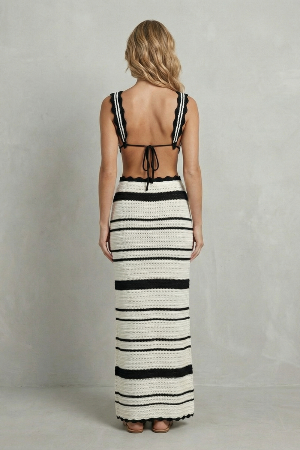 Women's Crochet Crop Top and Maxi Skirt Co-ord Set - Amelisse