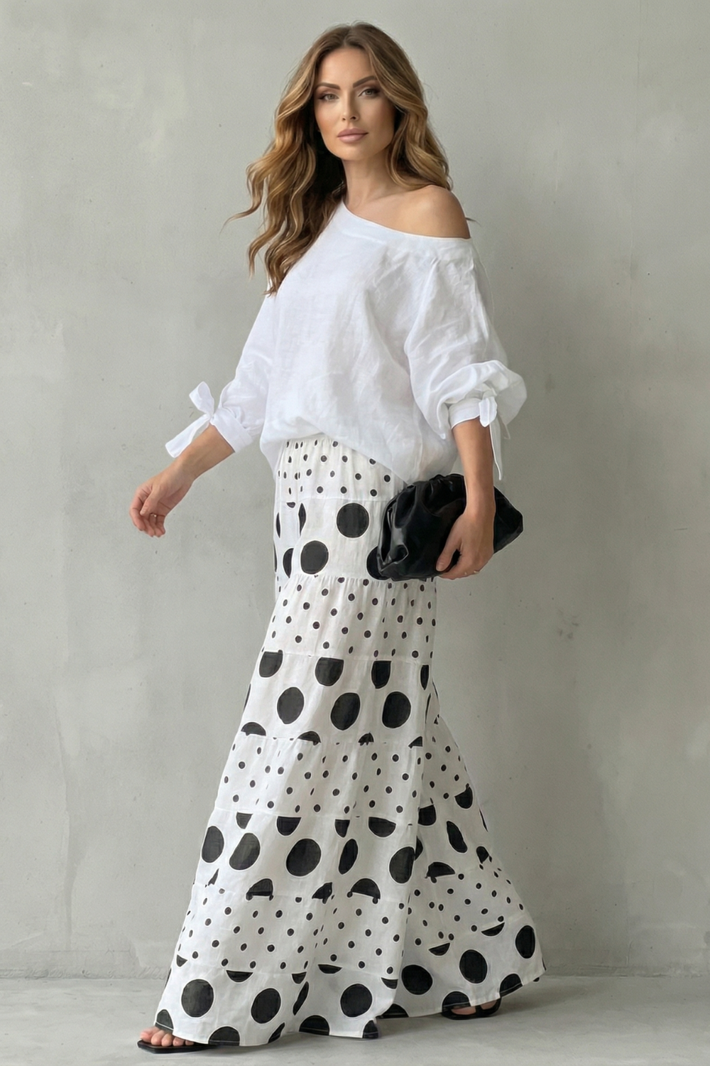 Women's Polka Dot Top and Wide-Leg Trouser Co-ord Set - Dionelle