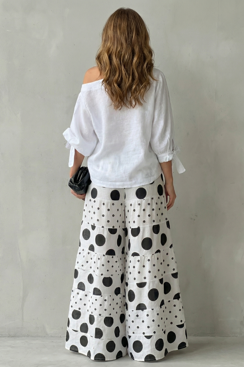 Women's Polka Dot Top and Wide-Leg Trouser Co-ord Set - Dionelle