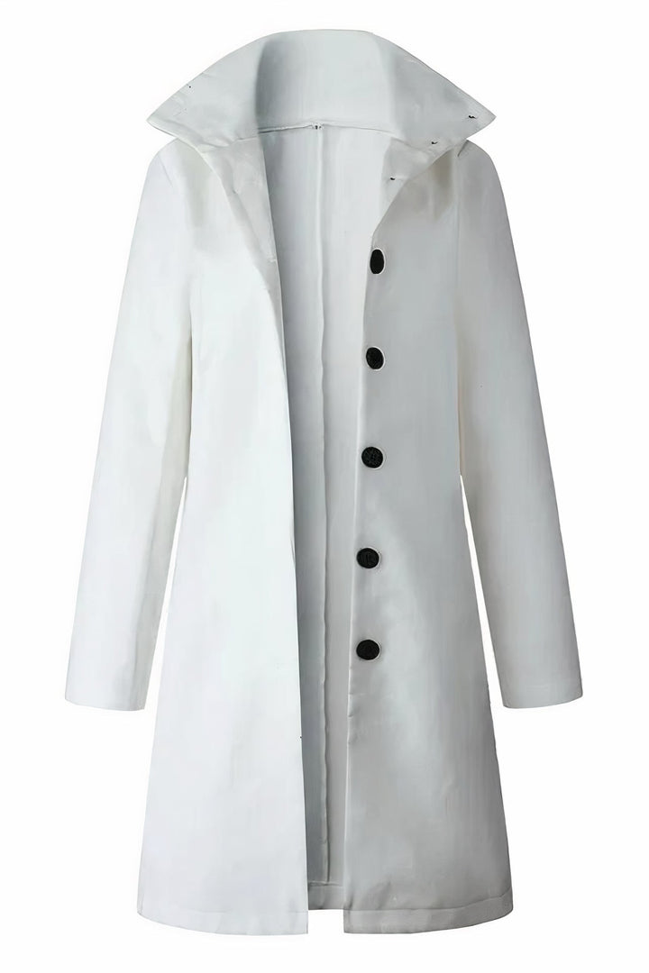 Women's Belted Longline Coat with Notch Lapel