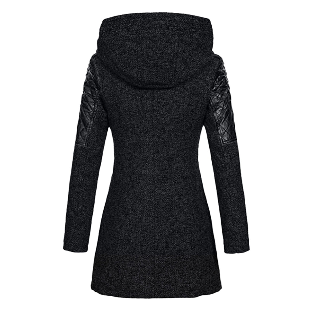 Driffield women's hooded zip coat in Black – back view