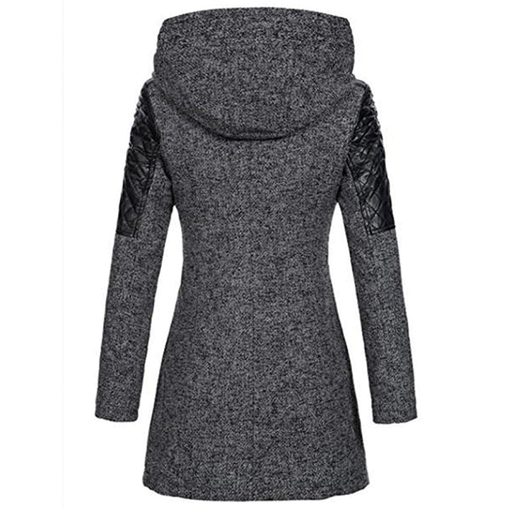 Driffield women's hooded zip coat in Dark Grey – back view