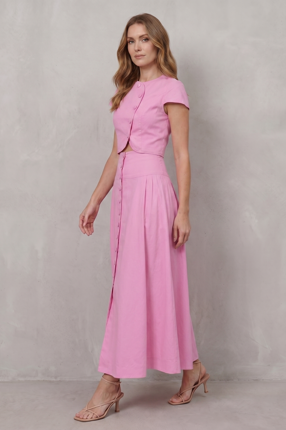 Women's Cropped Top and A Line Maxi Skirt Co-ord Set - Blanchette