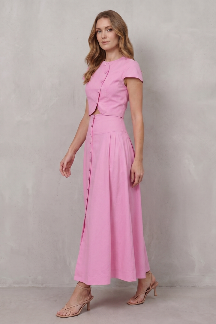 Women's Cropped Top and A Line Maxi Skirt Co-ord Set - Blanchette