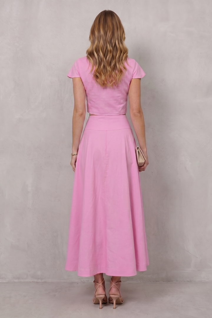 Women's Cropped Top and A Line Maxi Skirt Co-ord Set - Blanchette