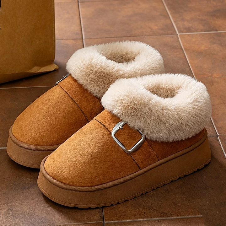 Women's Faux Fur Buckle Ankle Boots – Suvrelle