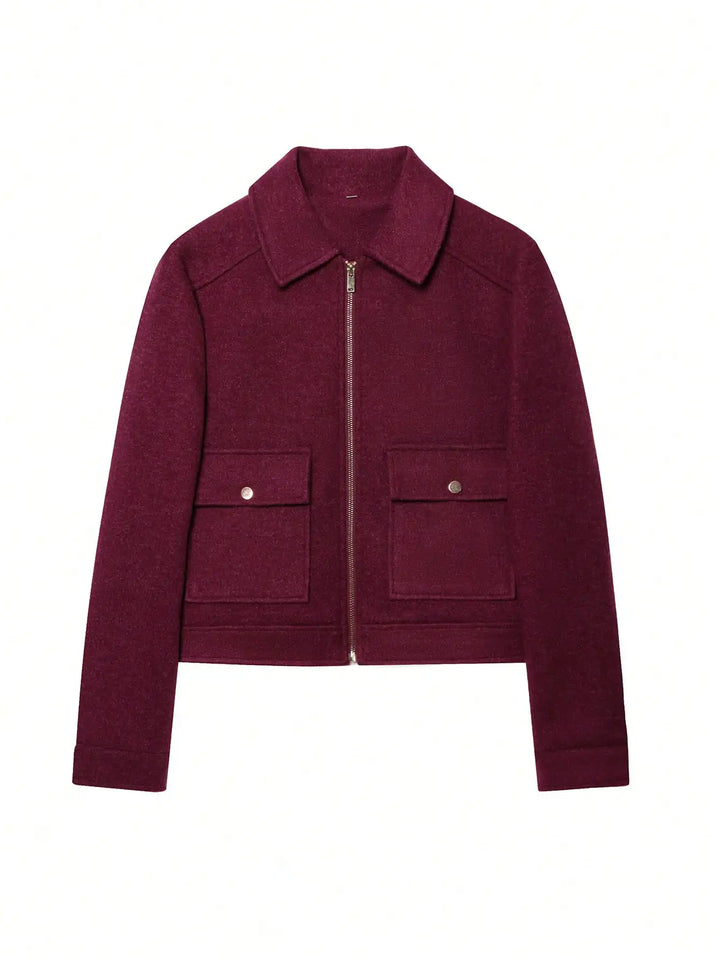 Women's Vintage Stand Collar Wool Coat – Rowena
