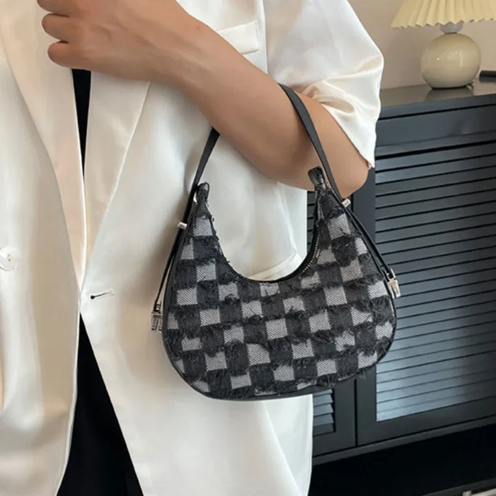 Kendra Check Textured Handbag